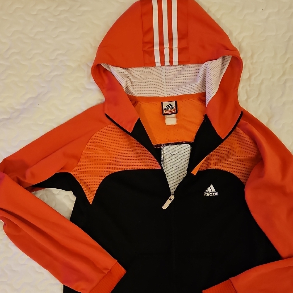 Adidas Women's Vibrant Orange and Black Jacket